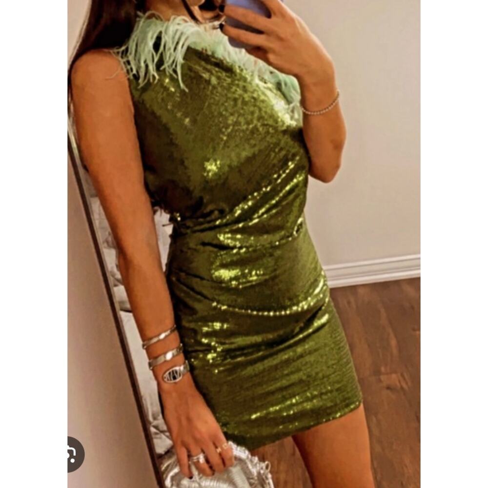 Nervi Green Glitter Mini Dress size 44 US 8 (fits US 6)